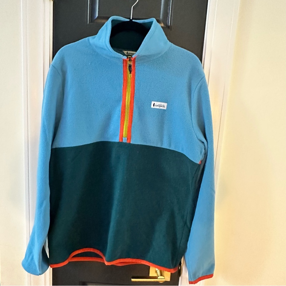Cotopaxi Men's Zip Up Sweater - Blue and Green